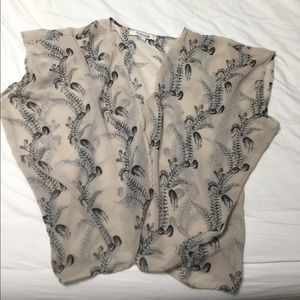 Feather Pattern Kimono Wrap